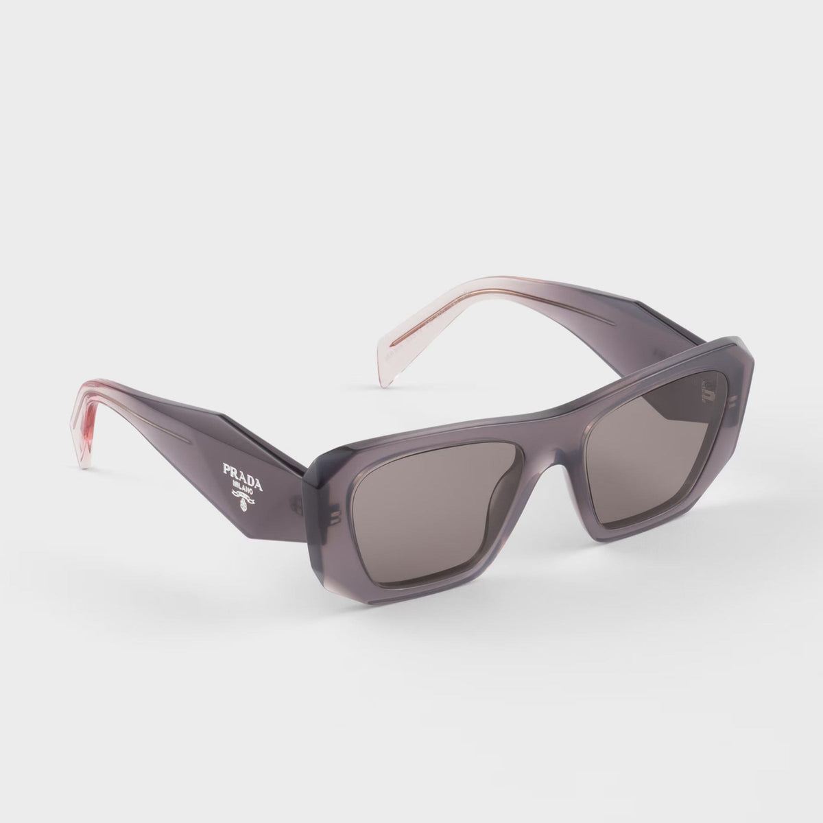 Prada Women Geometric Frame Dark Grey Sunglasses