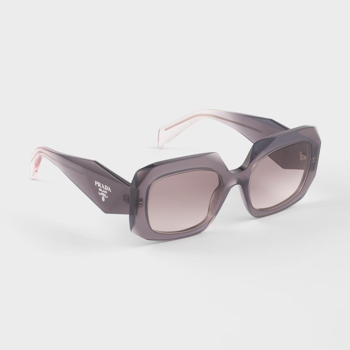 Prada Women Geometric Frame Grey Sunglasses