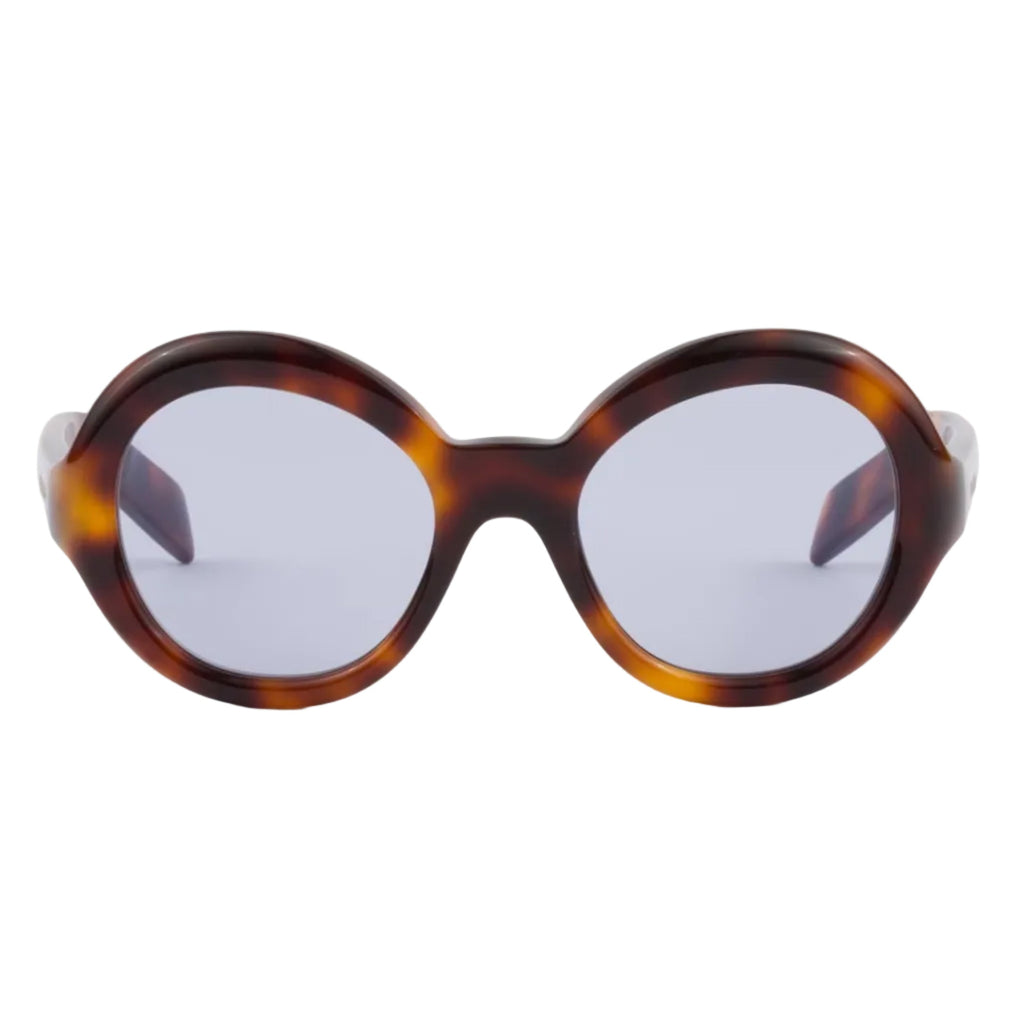 Prada Women Round Frame Sepia Brown Sunglasses