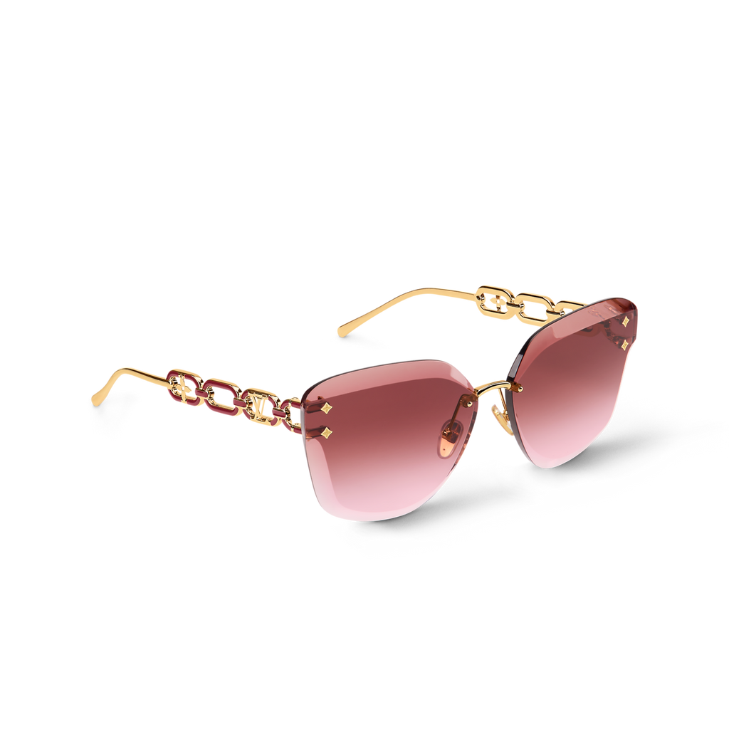 Louis Vuitton Women Cat Eye Frame Shiny Gold Sunglasses
