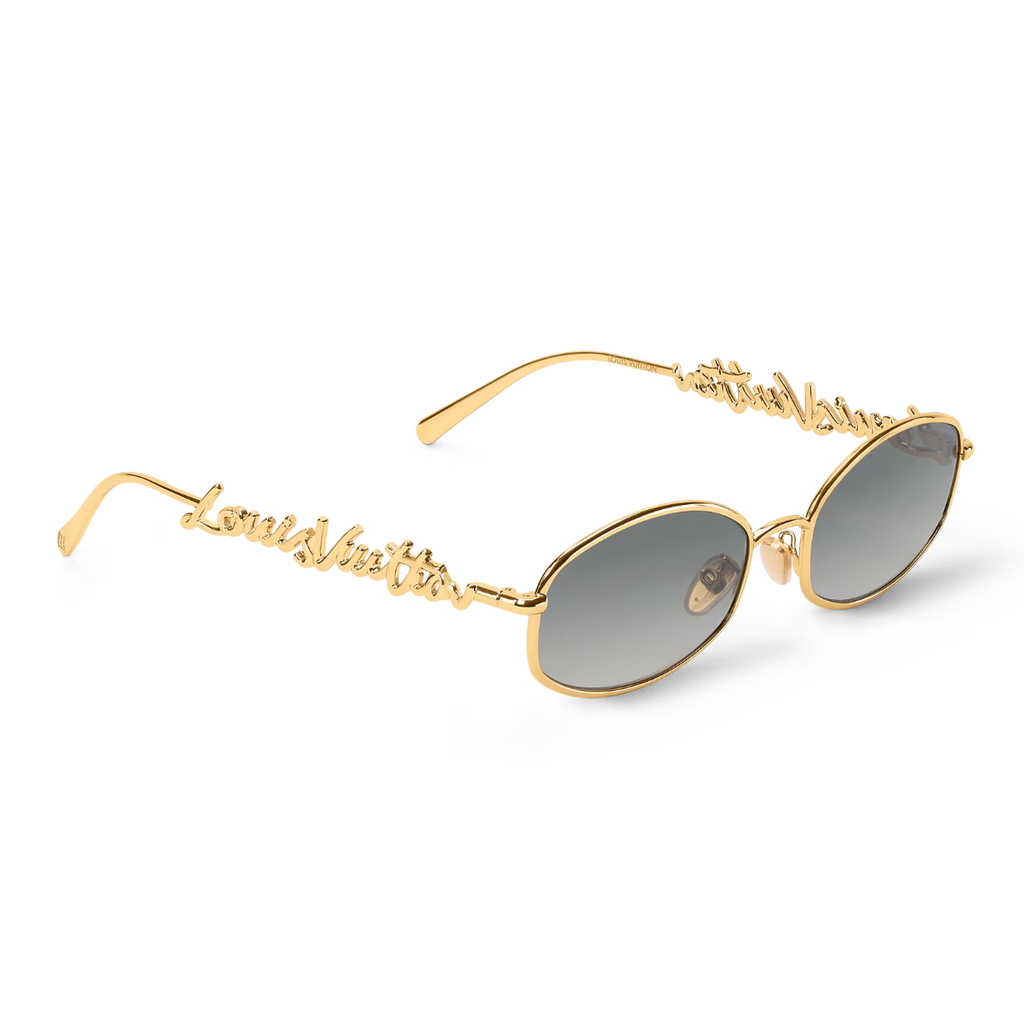 Louis Vuitton Women Round Frame Gold Sunglasses