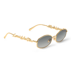 Louis Vuitton Women Round Frame Gold Sunglasses