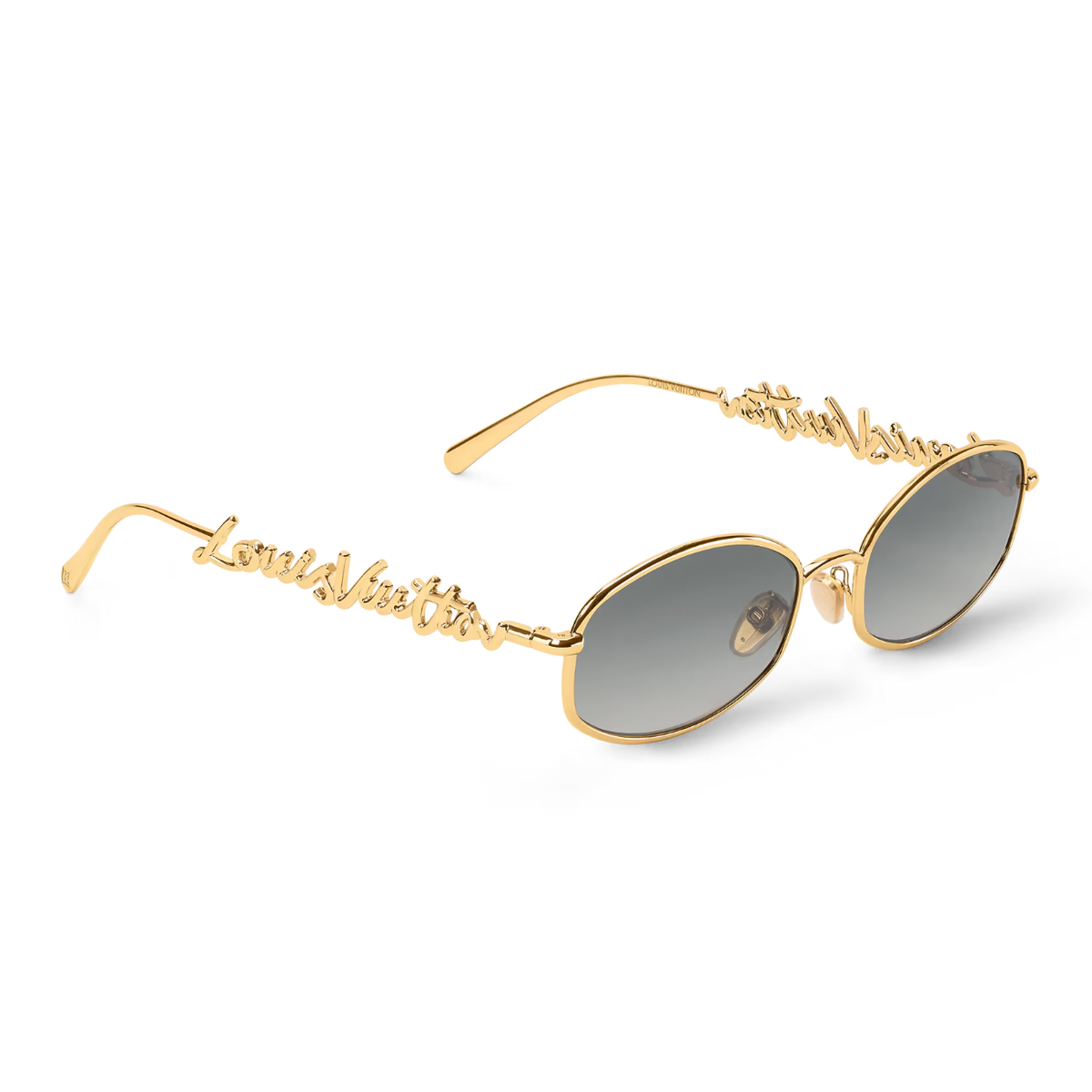 Louis Vuitton Women Round Frame Gold Sunglasses