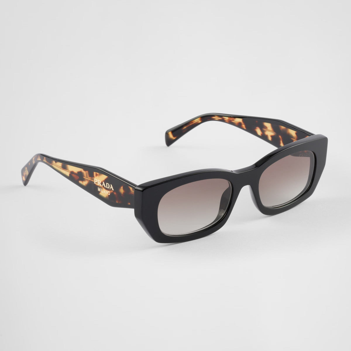Prada Women Rectangular Frame Brown Tortoiseshell Sunglasses