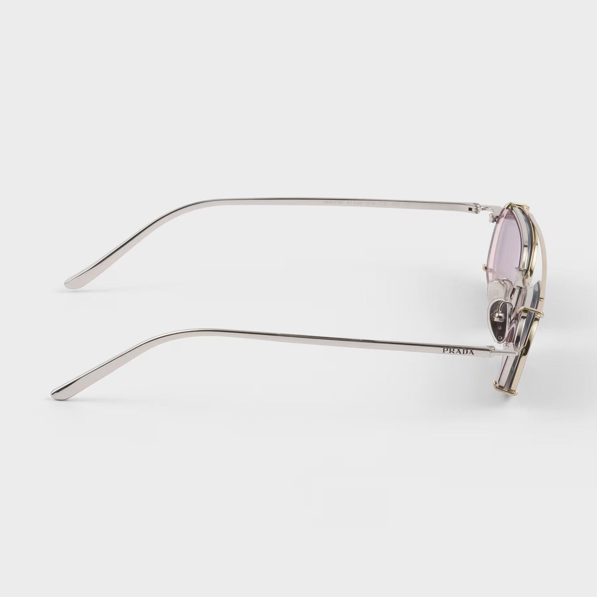 Prada Unisex Rectangular Frame Pale Gold Sunglasses
