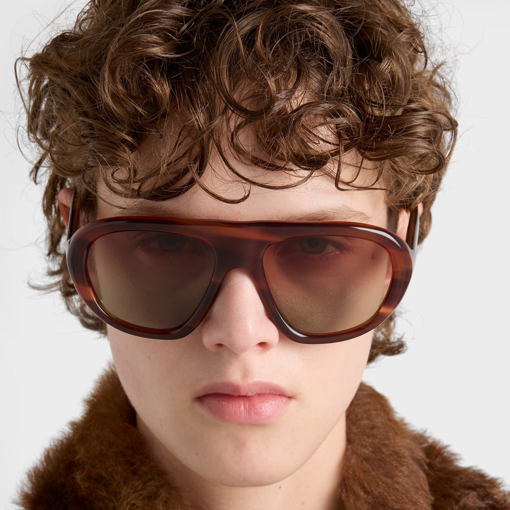 Prada Women Oversized Frame Oak Brown Sunglasses