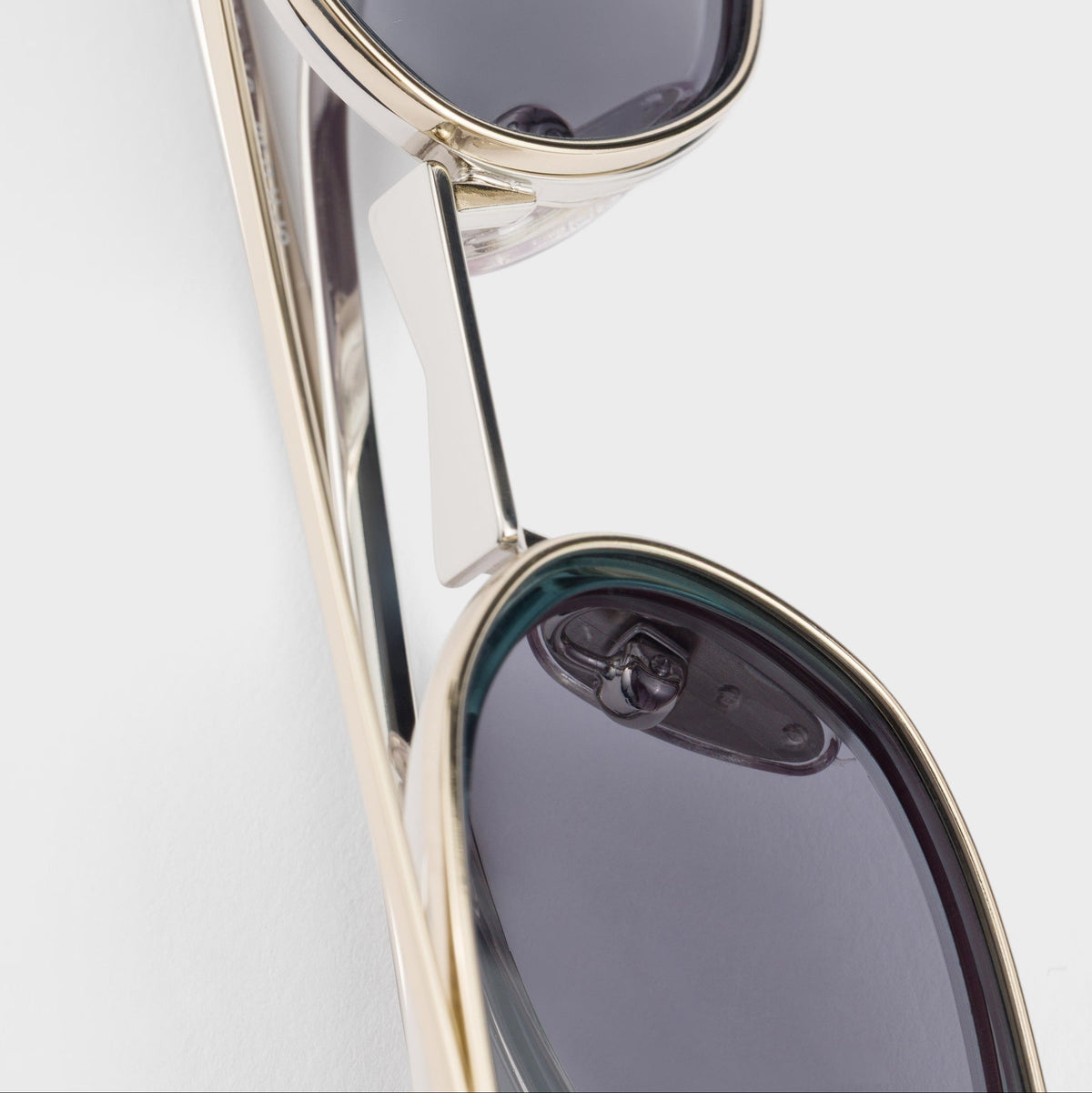 Prada Unisex Rectangular Frame Pale Gold Sunglasses