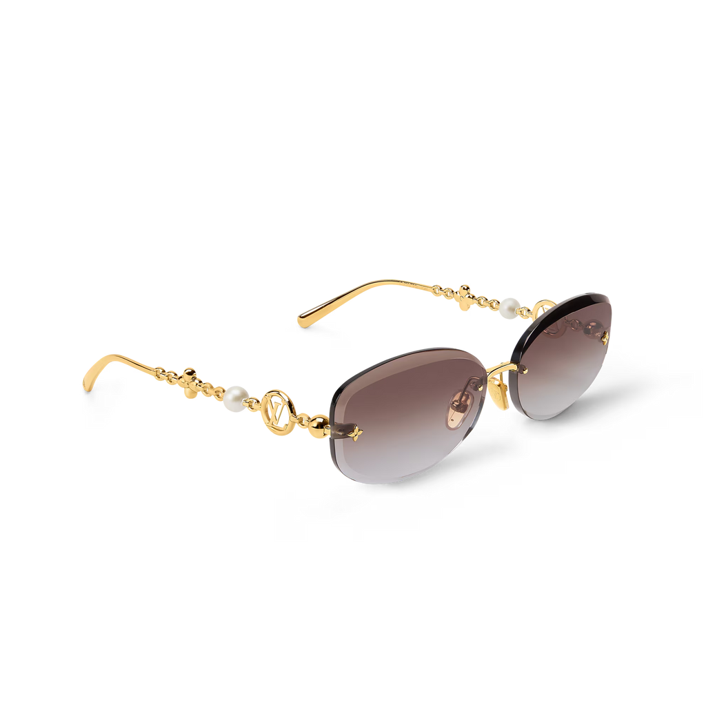 Louis Vuitton Women Oval Frame Royal Gold Sunglasses