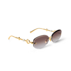 Louis Vuitton Women Oval Frame Royal Gold Sunglasses