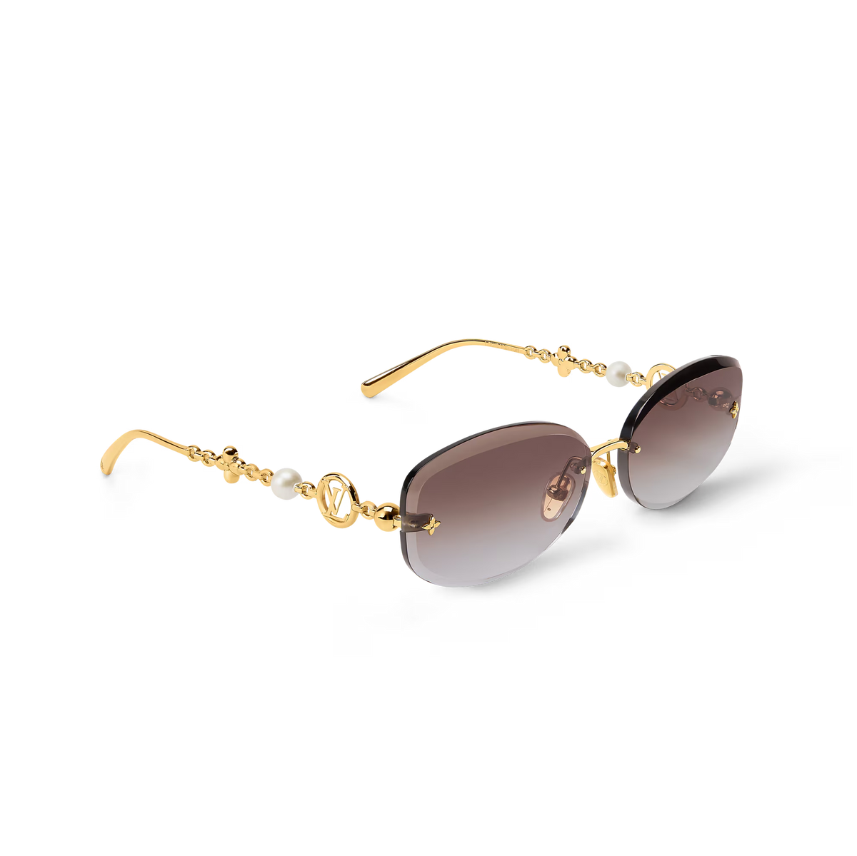 Louis Vuitton Women Oval Frame Royal Gold Sunglasses