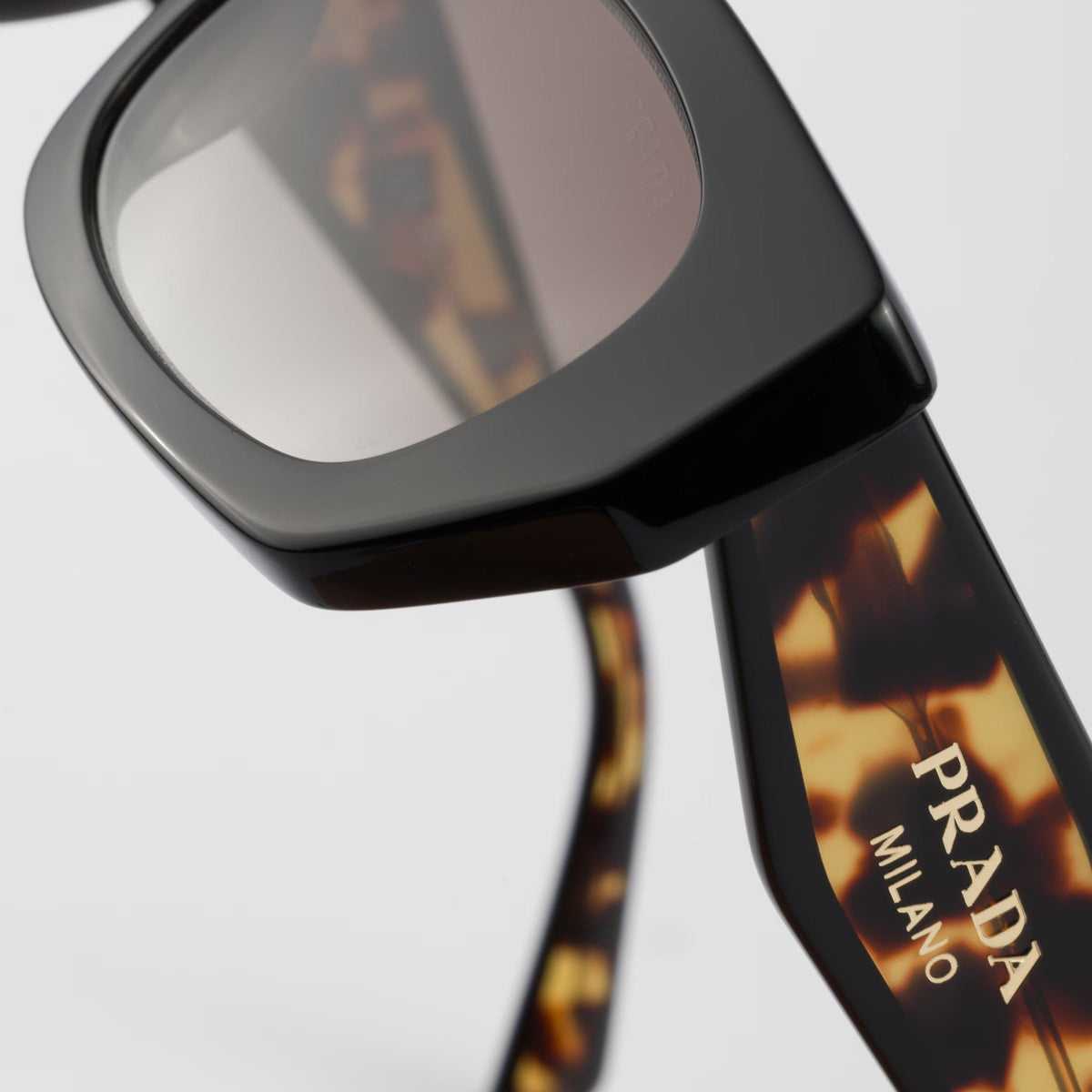 Prada Women Rectangular Frame Brown Tortoiseshell Sunglasses