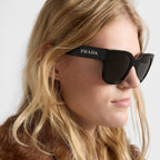 Prada Women Cat Eye Frame Matte Black Sunglasses