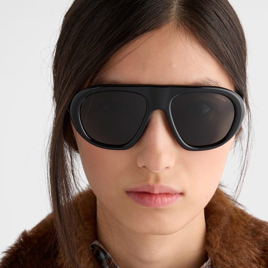 Prada Women Pilot Frame Crow Black Sunglasses