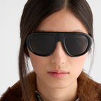 Prada Women Pilot Frame Crow Black Sunglasses