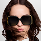 Louis Vuitton Women Square Frame Carbon Black Sunglasses