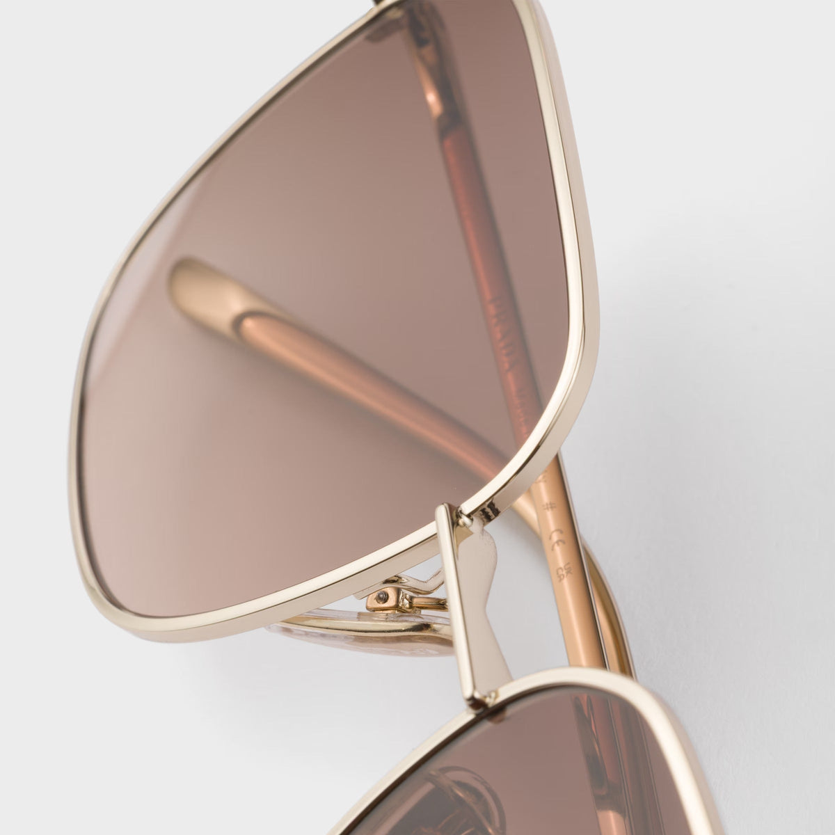 Prada Women Aviator Frame Gold Sunglasses