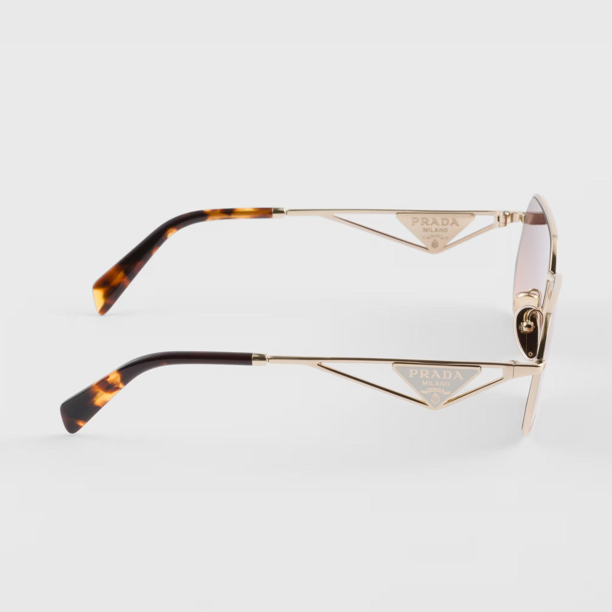 Prada Women Rectangular Frame Honey Gold Sunglasses