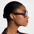 Louis Vuitton Women Square Frame Brown Tortoise Sunglasses