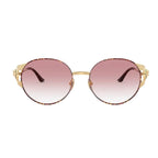 Versace Women Round Frame Shiny Gold Sunglasses