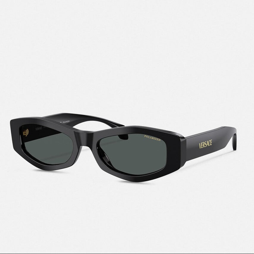 Versace Women Geometric Frame Matte Black Sunglasses