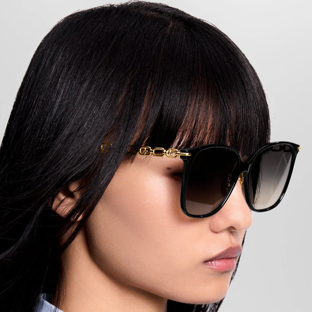 Louis Vuitton Women Square Frame Cobra Black Sunglasses