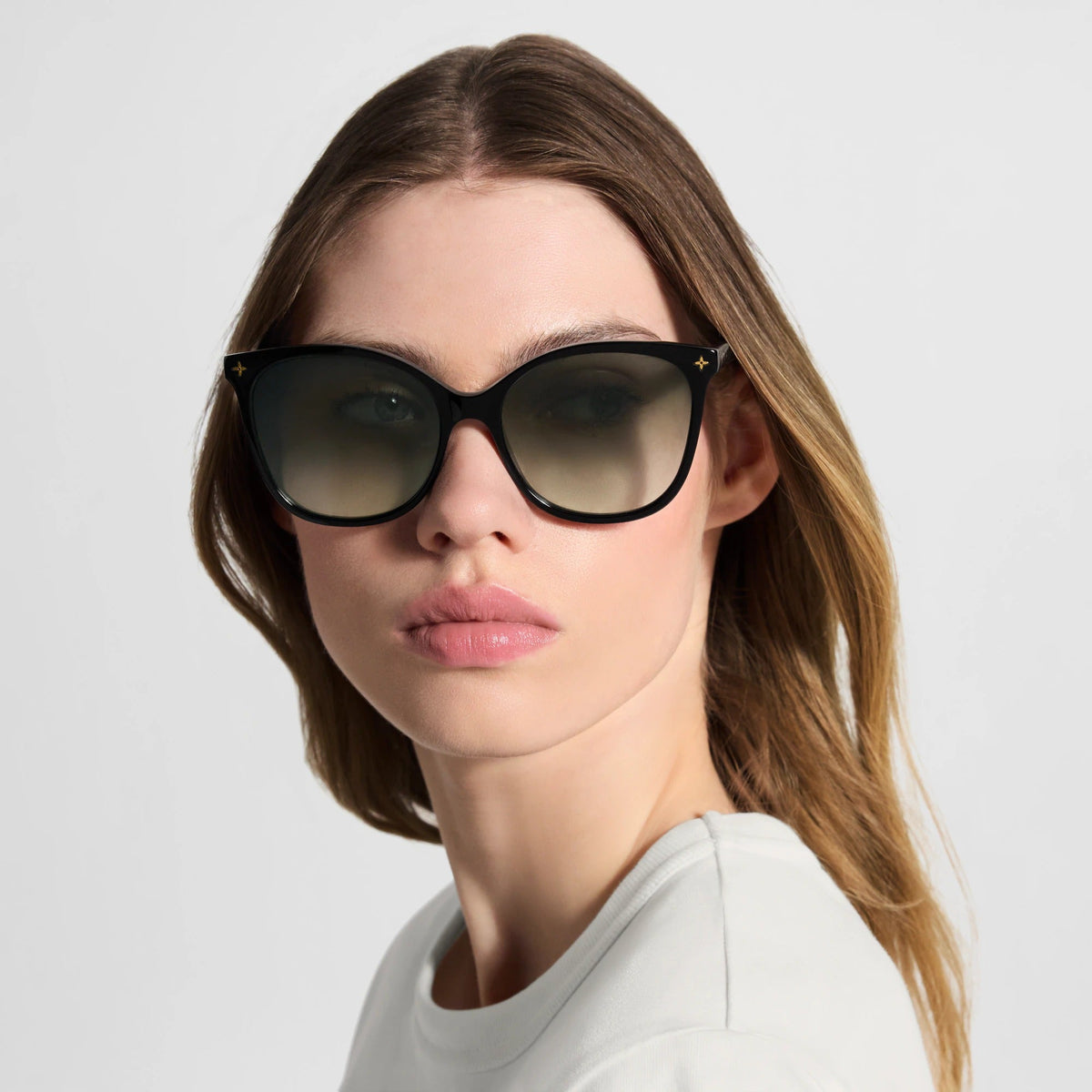 Louis Vuitton Women Cat Eye Frame Coal Black Sunglasses