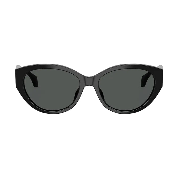 Versace Women Oval Frame Carbon Black Sunglasses