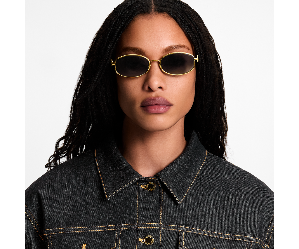 Louis Vuitton Women Round Frame Gold Sunglasses