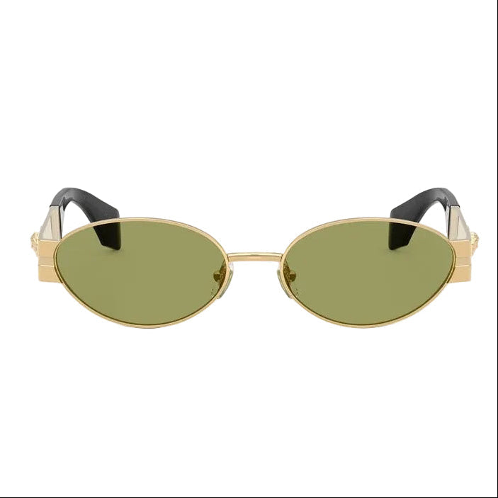 Versace Women Oval Frame Gold Sunglasses