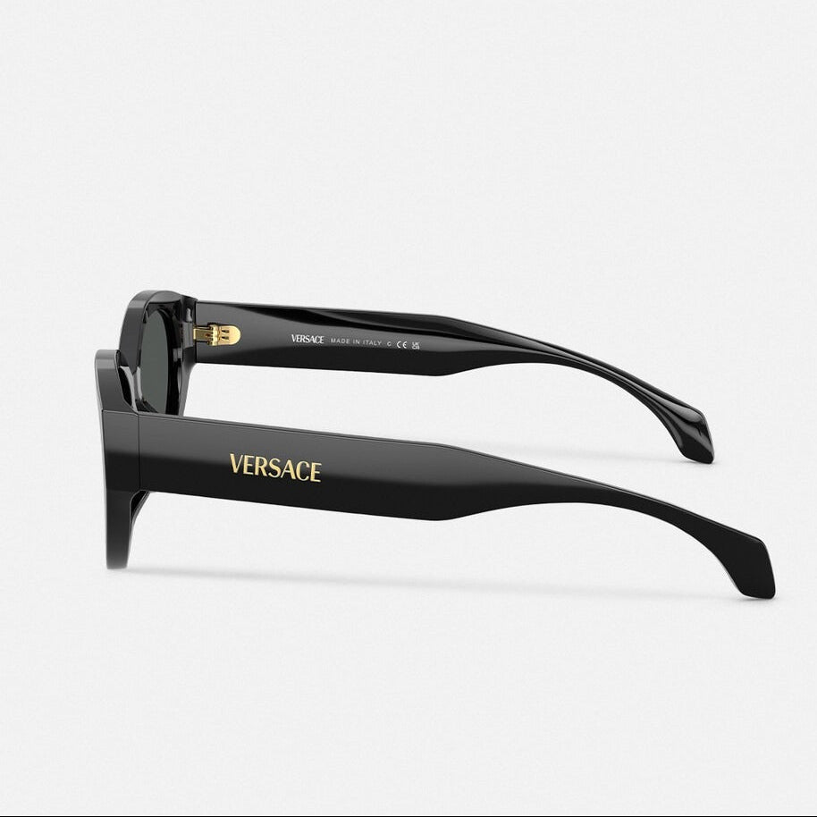 Versace Women Oval Frame Carbon Black Sunglasses
