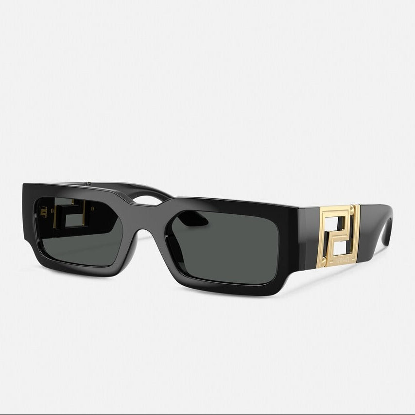 Versace Women Geometric Frame Black Sunglasses