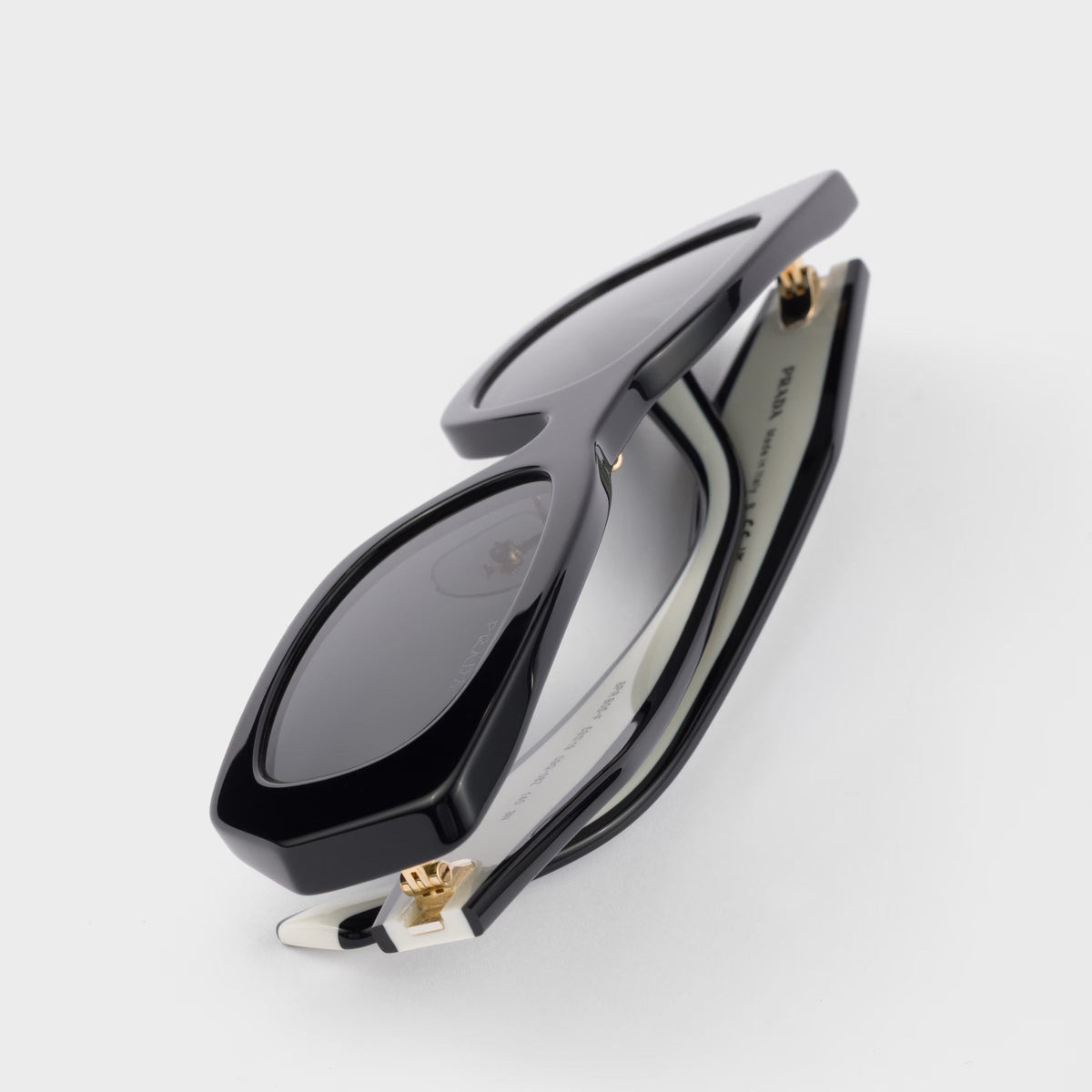Prada Women Rectangular Frame Falcon Black Sunglasses