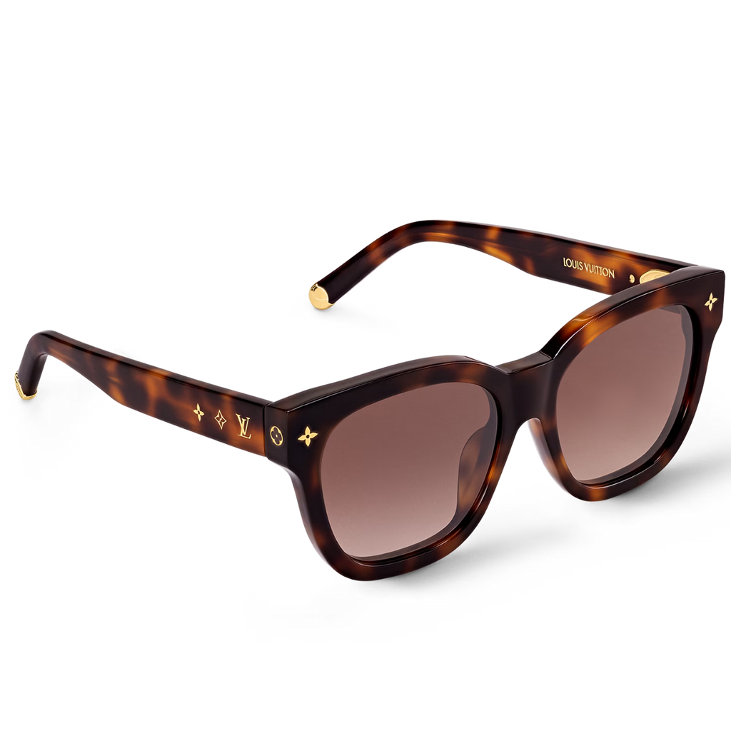 Louis Vuitton Women Square Frame Tortoise Brown Sunglasses