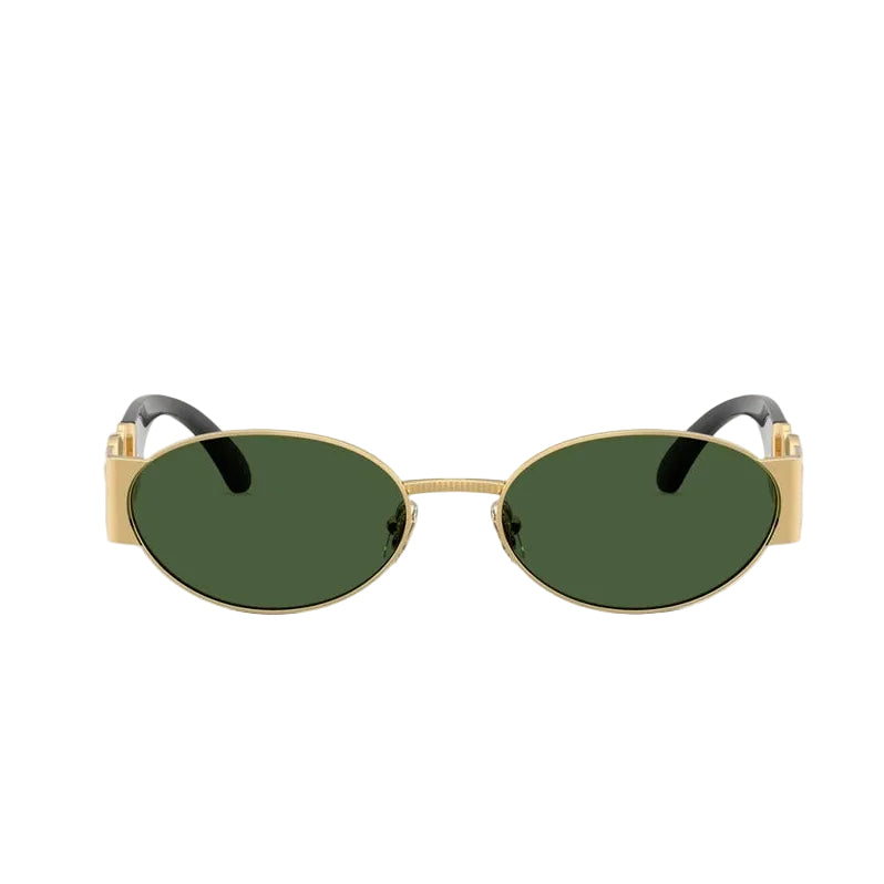 Versace Women Oval Frame Light Gold Sunglasses