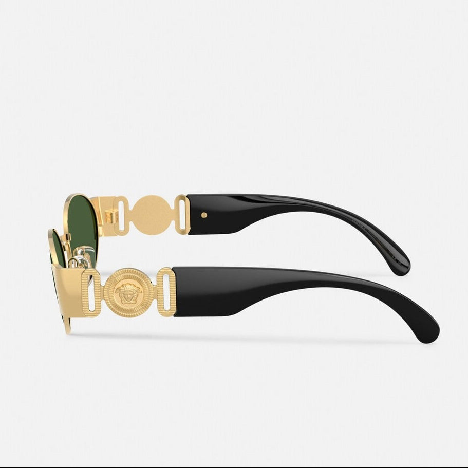 Versace Women Oval Frame Light Gold Sunglasses