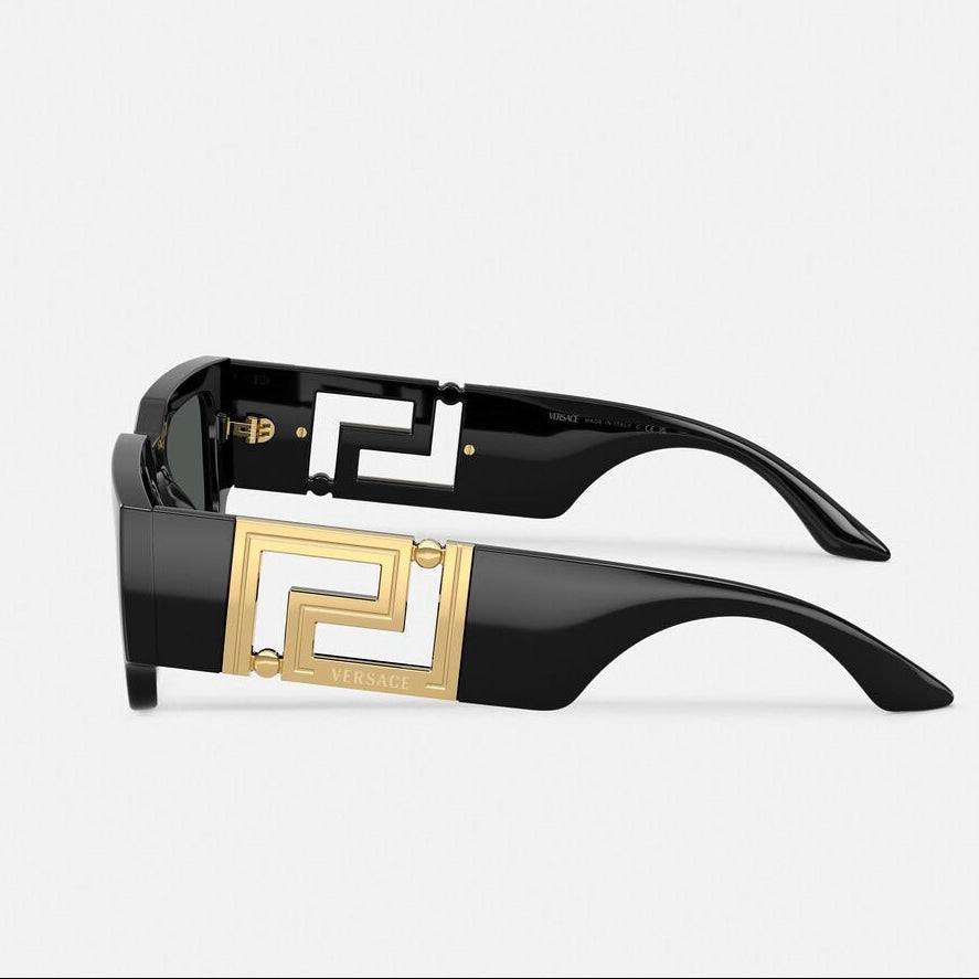 Versace Women Geometric Frame Black Sunglasses