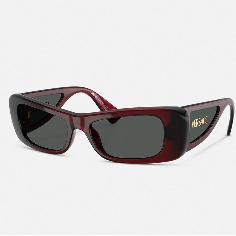 Versace Women Rectangular Frame Burgundy Sunglasses