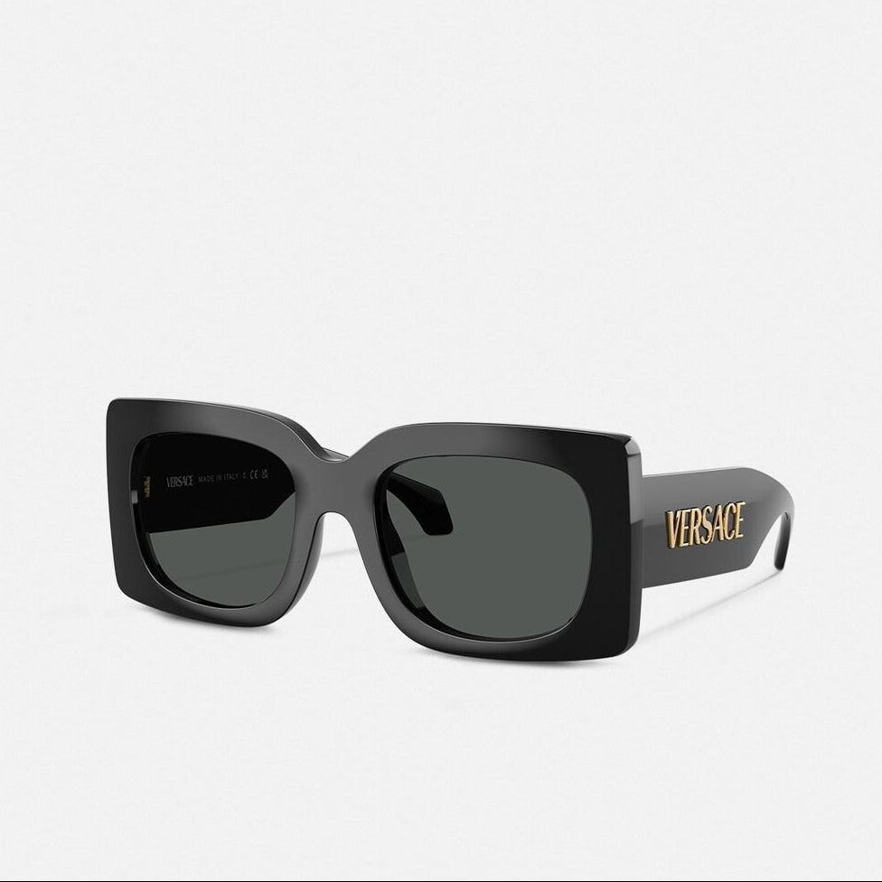 Versace Women Square Frame Soft Black Sunglasses