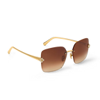 Louis Vuitton Women Square Frame Shiny Gold Sunglasses