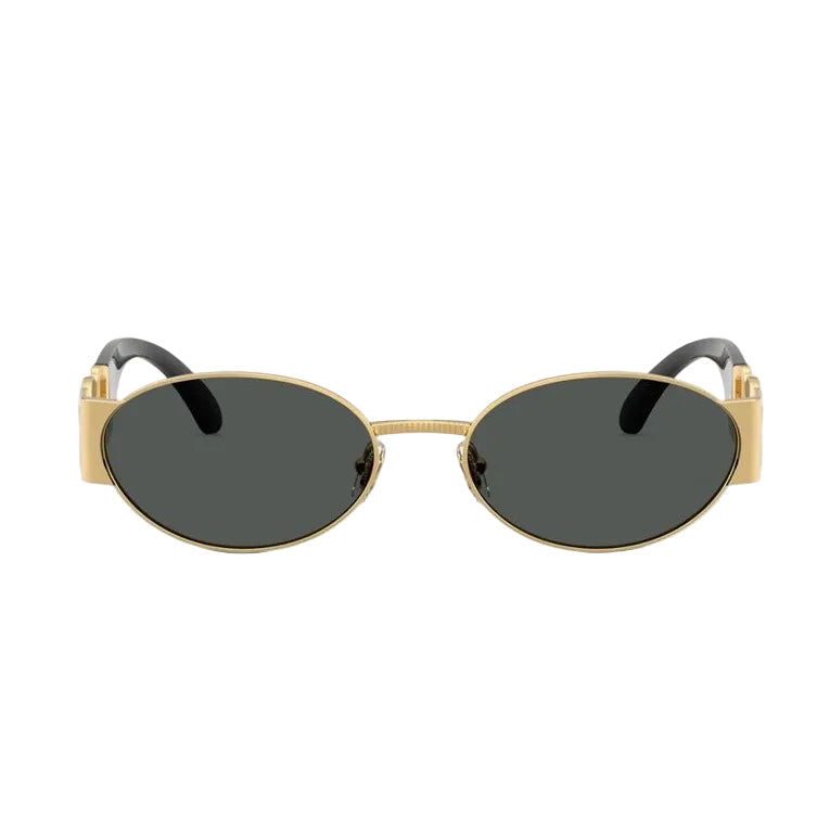 Versace Women Oval Frame Polished Gold Sunglasses