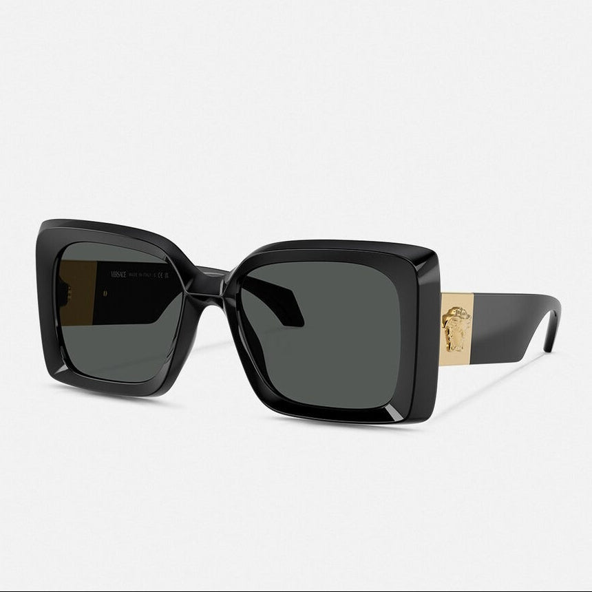 Versace Women Square Frame Cobra Black Sunglasses