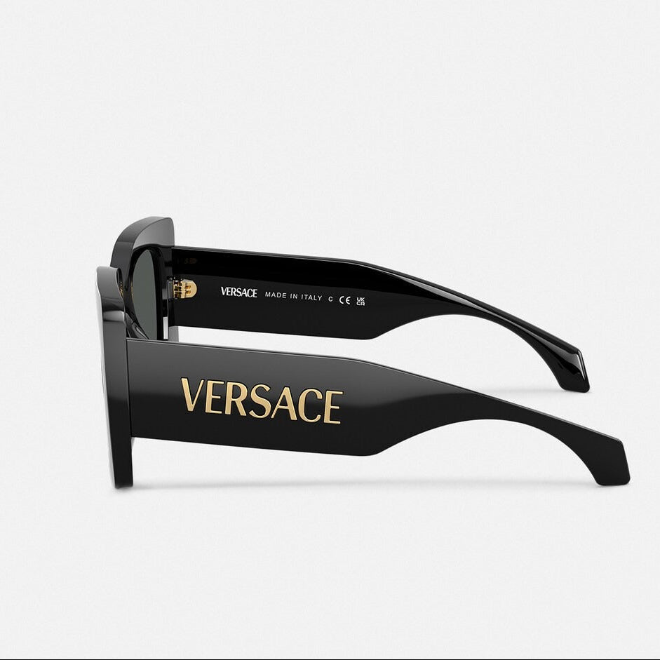 Versace Women Square Frame Soft Black Sunglasses