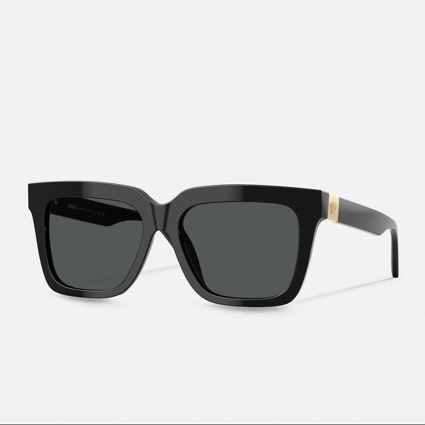 Versace Women Square Frame Matte Black Sunglasses