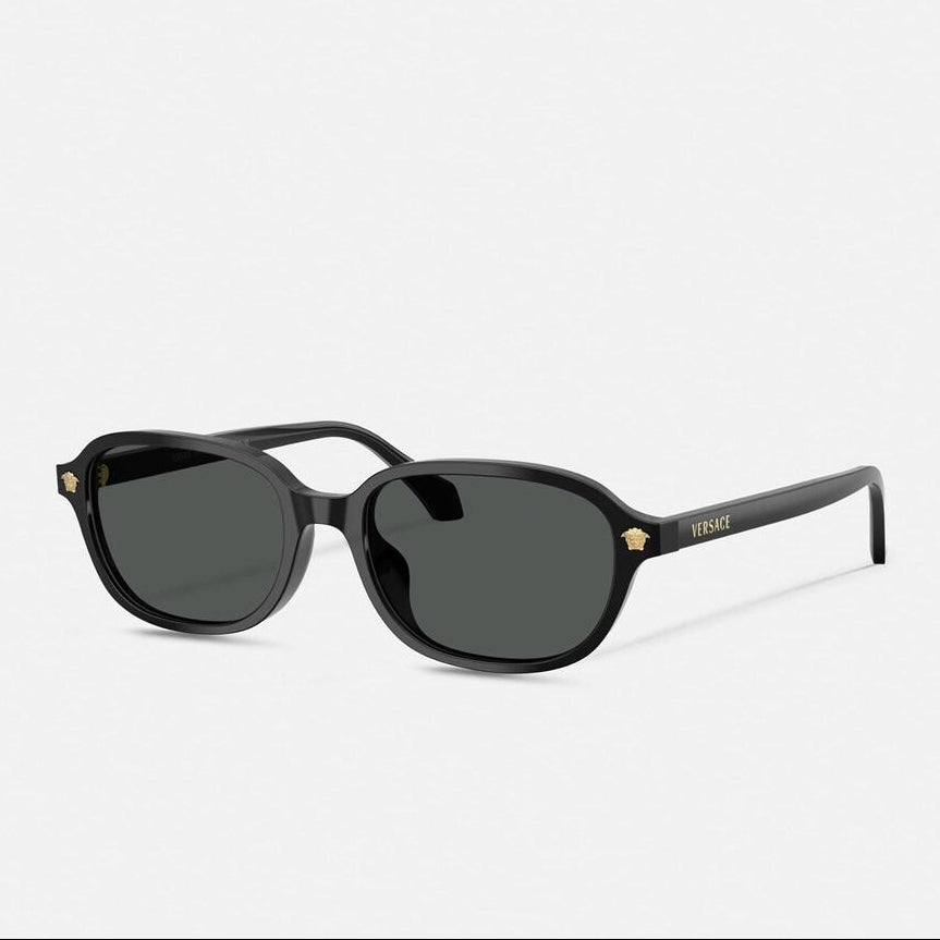 Versace Women Oval Frame Black Sunglasses
