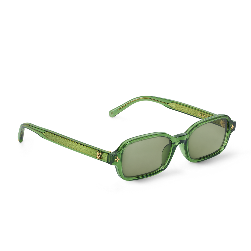 Louis Vuitton Women Rectangle Frame Green Sunglasses