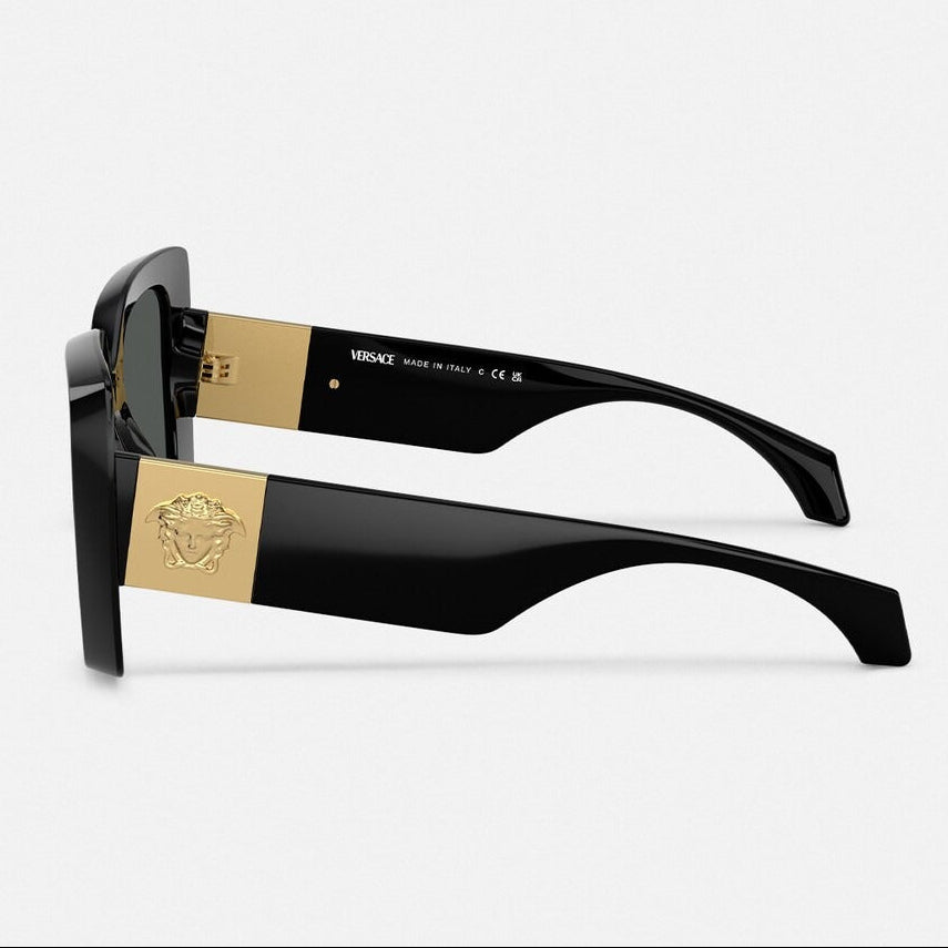 Versace Women Square Frame Cobra Black Sunglasses