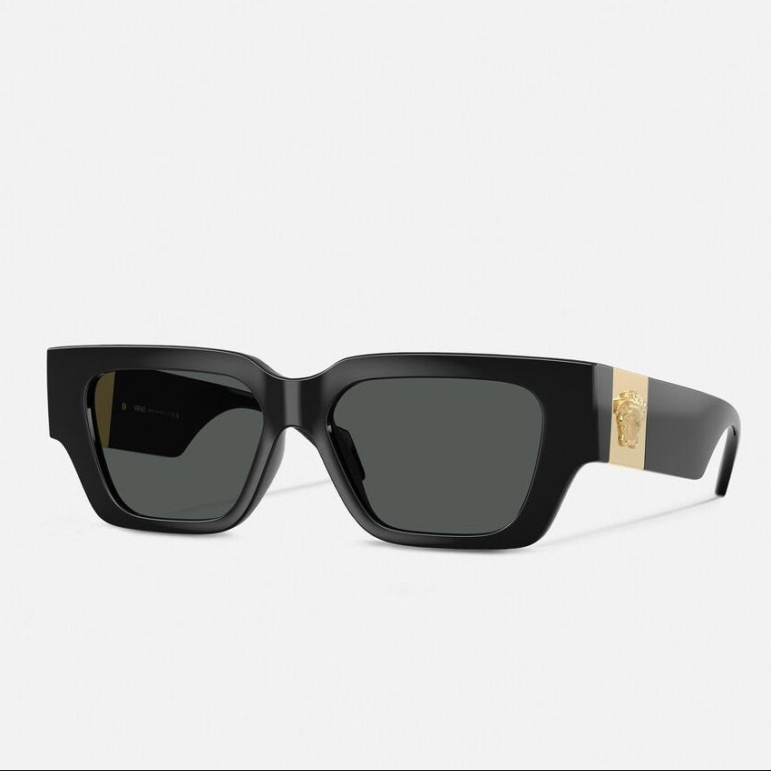 Versace Women Square Frame Carbon Black Sunglasses