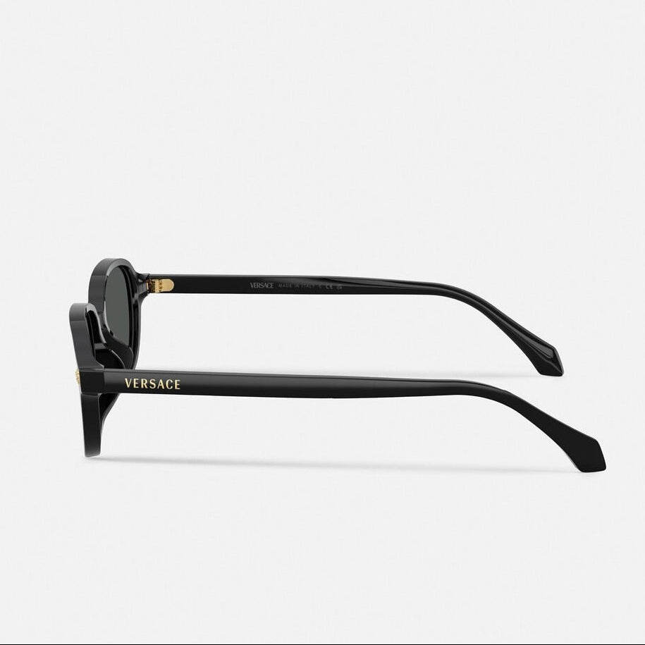 Versace Women Oval Frame Black Sunglasses