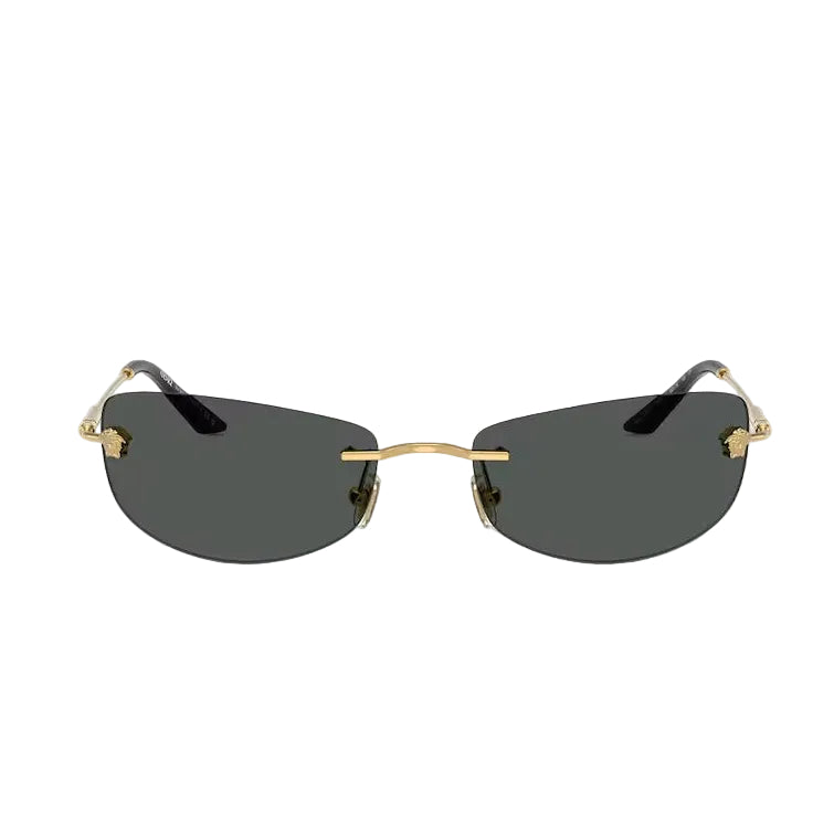 Versace Women Oval Frame Soft Gold Sunglasses