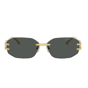 Versace Women Rimless Frame Metallic Gold Sunglasses